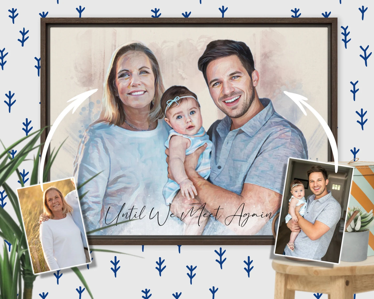 Retrato Conmemorativo en Estilo Pintura al Óleo – Une tus Recuerdos en un Solo Cuadro