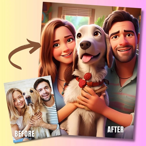 Retrato de Pareja Estilo Pixar – Tu Historia de Amor en Versión Animada