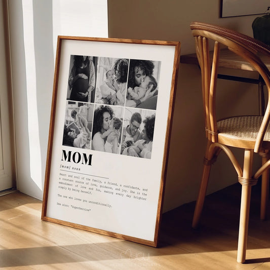 Definición de Mamá – Póster Personalizado con Tus Fotos y Palabras