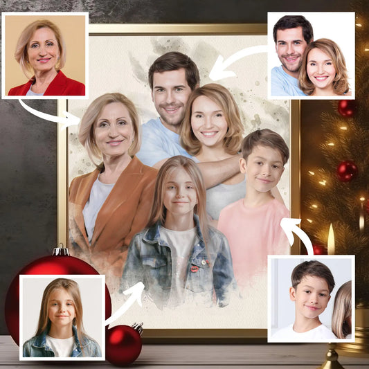 Retrato Conmemorativo en Acuarela – Recuerdo Personalizado para Honrar a un Ser Querido